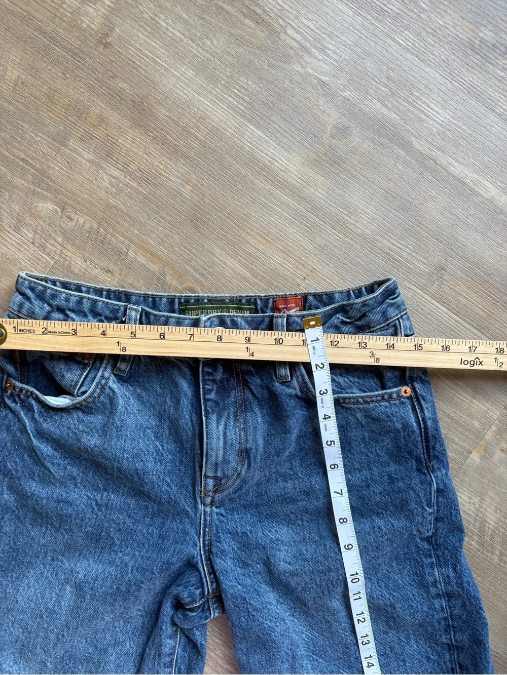 Title: Superdry Organic Cotton High-Waisted Straight Leg Jeans | Vintage Wash